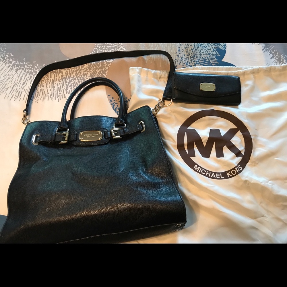 Michael Kors Leather Hamilton Bag & Wallet